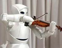 робот-скрипач играет мелодию будущего партнёрства